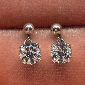 Diamonique Sterling Silver Drop Earrings